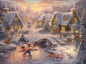 Mickey and Minnie Sweetheart Holiday TK Christmas Ölgemälde